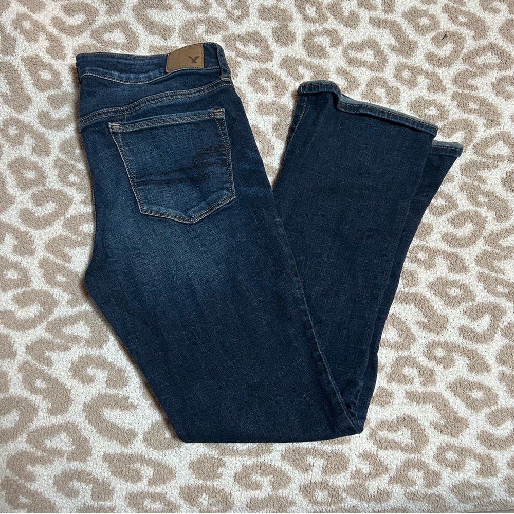 American Eagle Outfitters Dark Blue Straight Leg Jeans